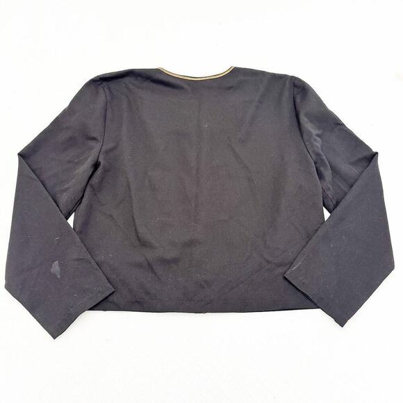 St. Michael Lightweight Black Gold Button Down Jacket Blazer Size 12 - Picture 2 of 7